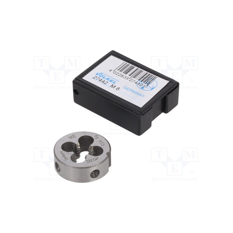 1 pcs x Vu00d6LKEL - 27442 - Threading die, high speed steel stal szybkotnąca HSS, M8, 1.25