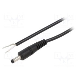 1 pcs x WEST POL - P40-TT-C050-150BK - Cable, 1x0.5mm2, wires,DC 4,0/1,7 plug, straight, black, 1.5m