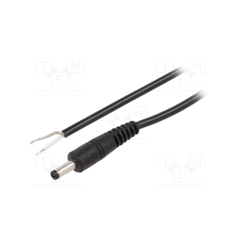 1 pcs x WEST POL - P40-TT-C050-150BK - Cable, 1x0.5mm2, wires,DC 4,0/1,7 plug, straight, black, 1.5m