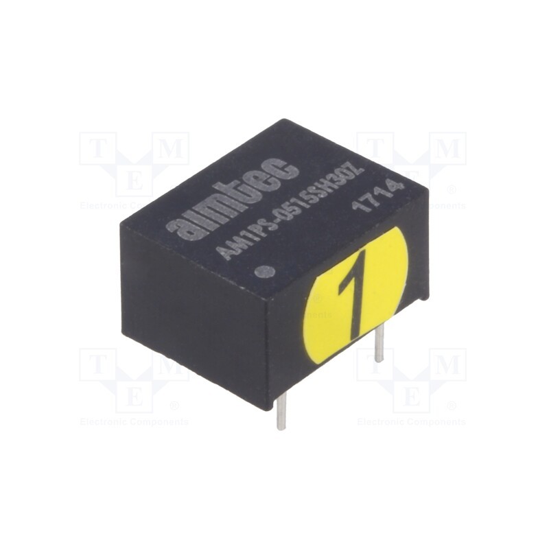 1 pcs x AIMTEC - AM1PS-0515SH30Z - Converter: DC/DC, 1W, Uin: 4.5÷5.5V, Uout: 15VDC, Iout: 67mA, DIP8