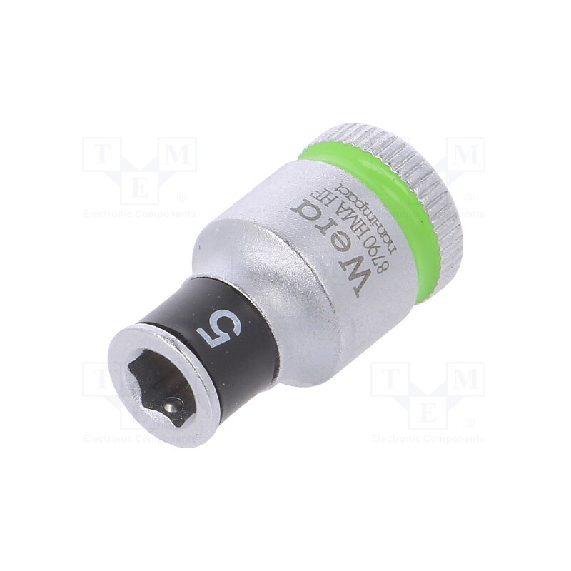 1 pcs x WERA - 5003719001 - Socket, 6-angles,socket spanner, HEX 5mm, 1/4', 23mm, Zyklop