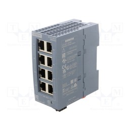 1 pcs x SIEMENS - 6GK5008-0GA10-1AB2 - Switch Ethernet, unmanaged, Number of ports: 8, 24VDC, RJ45, IP20