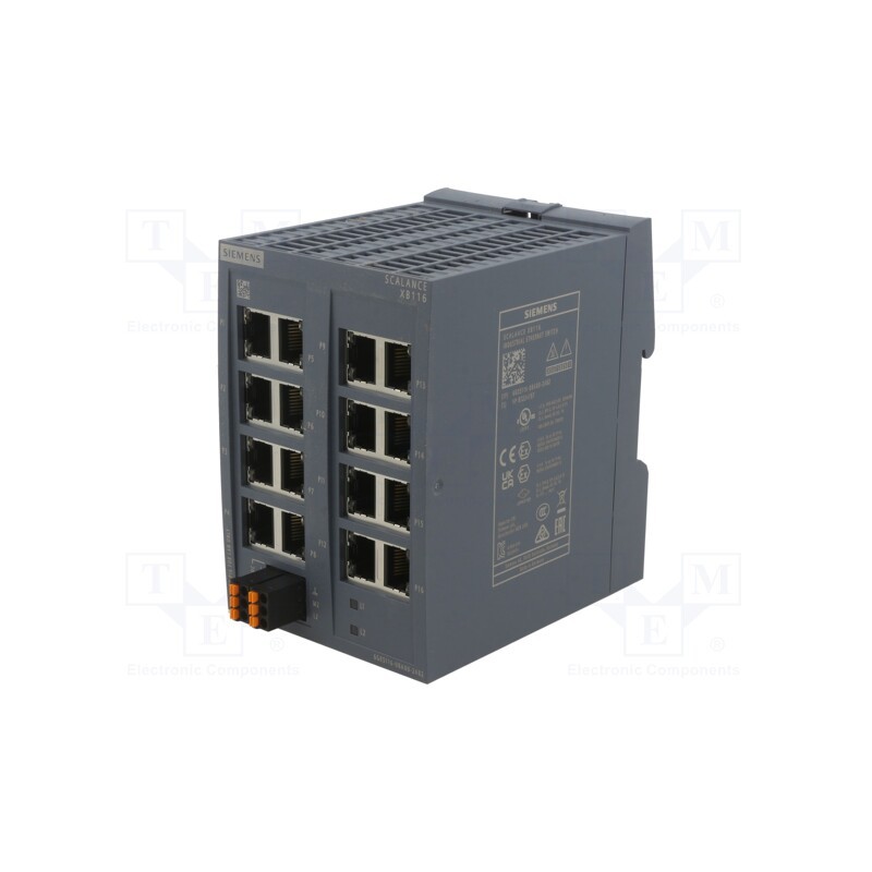 1 pcs x SIEMENS - 6GK5116-0BA00-2AB2 - Switch Ethernet, unmanaged, Number of ports: 16, 24VDC, RJ45, IP20