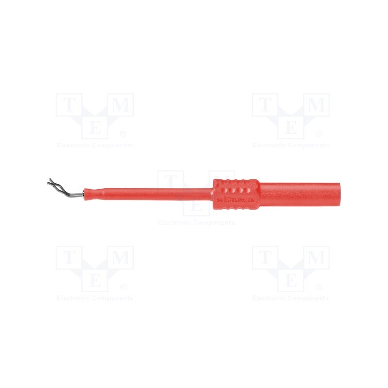1 pcs x SCHu00dcTZINGER - ZPK 8066 NI / RT - Probe tip, 1A, red, Socket size: 4mm, Plating: nickel plated, 3mΩ