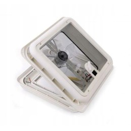 Fiamma turbo vent 12v camper roof window with fan 28x28 f white front