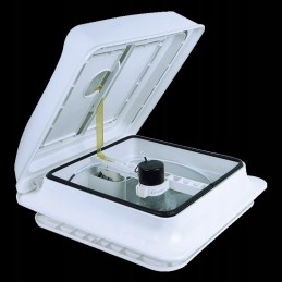 Fiamma turbo vent 12v camper roof window with fan 28x28 f white front