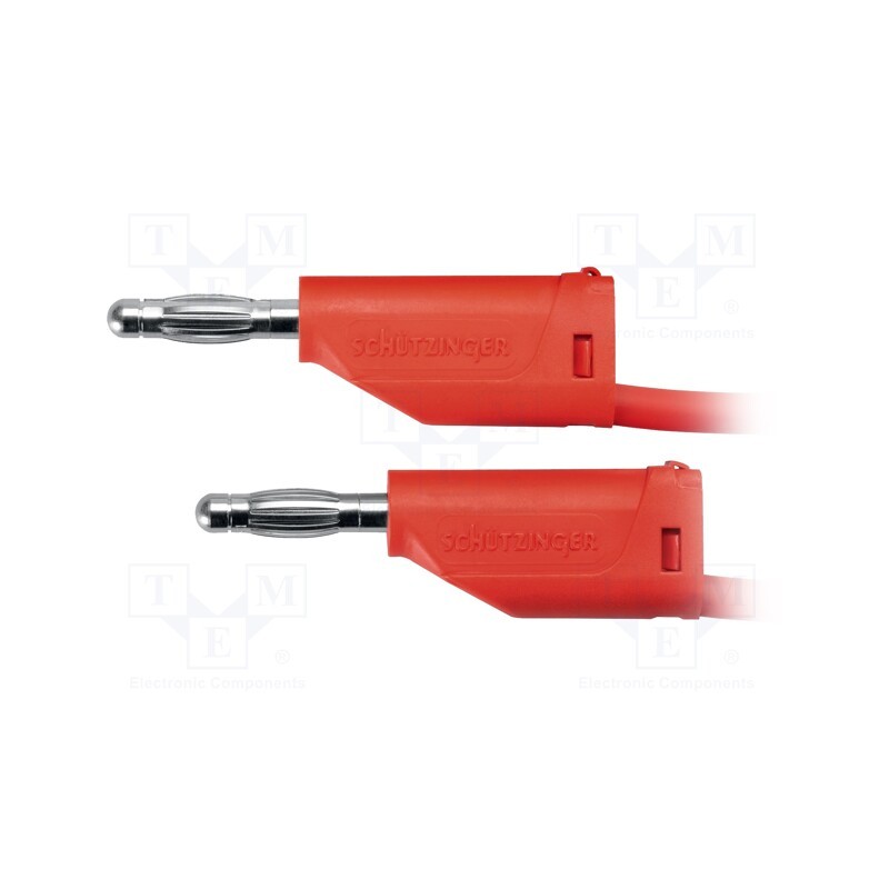 1 pcs x SCHu00dcTZINGER - MFK 15 / 1 / 150 / RT - Test lead, 70VDC, 33VAC, 16A, banana plug 4mm,both sides, red