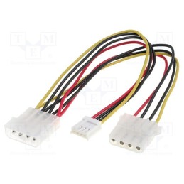 1 pcs x BQ CABLE - CAB-DC3 - Splitter, mini Molex female,Molex male,Molex female, 0.2m