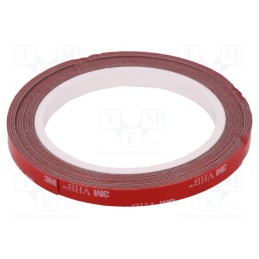 1 rol x 3M - 3M VHB GPH 060 9MMX5M - Tape: fixing, W: 9mm, L: 5m, Thk: 600um, acrylic, grey, max.230°C