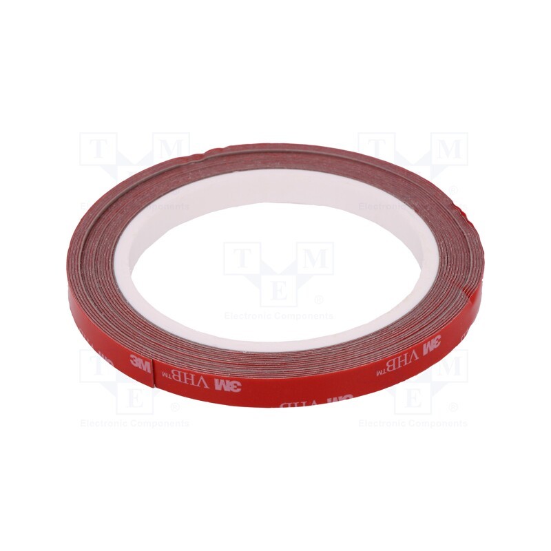 1 rol x 3M - 3M VHB GPH 060 9MMX5M - Tape: fixing, W: 9mm, L: 5m, Thk: 600um, acrylic, grey, max.230°C