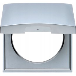 Single gray Berker 230v socket frame with flap