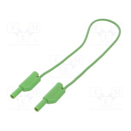 1 pcs x SCHu00dcTZINGER - VSFK 5000 / 1 / 50 / GN - Test lead, 16A, banana plug 4mm,both sides, Len: 0.5m, green