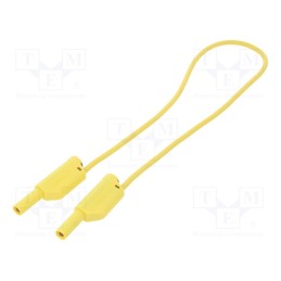 1 pcs x SCHu00dcTZINGER - VSFK 5000 / 1 / 50 / GE - Test lead, 16A, banana plug 4mm,both sides, Len: 0.5m, yellow
