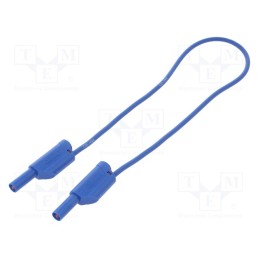 1 pcs x SCHu00dcTZINGER - VSFK 5000 / 1 / 50 / BL - Test lead, 16A, banana plug 4mm,both sides, Len: 0.5m, blue