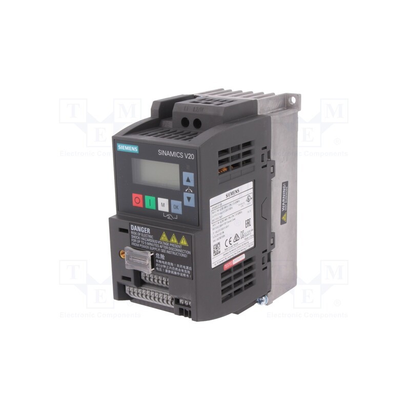 1 pcs x SIEMENS - 6SL3210-5BB15-5BV1 - Inverter, Max motor power: 0.55kW, Usup: 200÷240VAC, 0÷599Hz, IN: 6