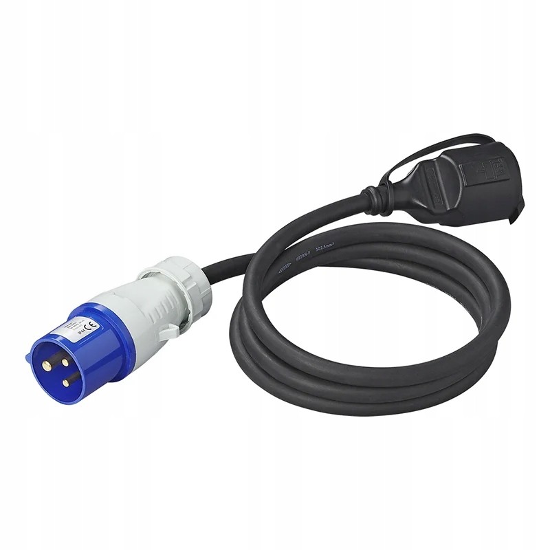 Adapter cee plug to 230v socket, 1 5m cable, camper