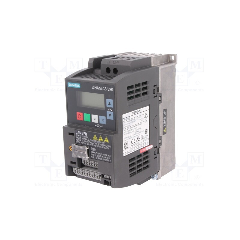 1 pcs x SIEMENS - 6SL3210-5BB15-5UV1 - Inverter, Max motor power: 0.55kW, Usup: 200÷240VAC, 0÷599Hz, IN: 6