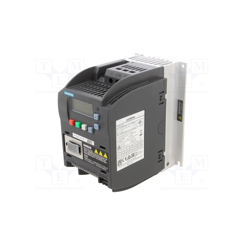 1 pcs x SIEMENS - 6SL3210-5BE13-7CV0 - Inverter, 0.37kW, 3x400VAC, 3x380÷480VAC, for wall mounting, IN: 6