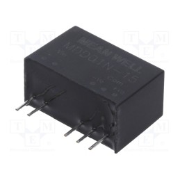 1 pcs x MEAN WELL - MDD01N-15 - Converter: DC/DC, 1W, Uin: 21.6÷26.4V, Uout: 15VDC, Uout2: -15VDC