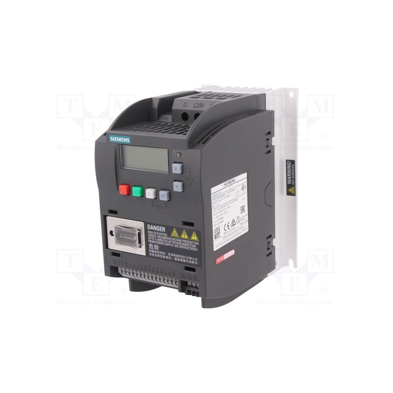 1 pcs x SIEMENS - 6SL3210-5BE17-5UV0 - Inverter, 0.75kW, 3x400VAC, 3x380÷480VAC, for wall mounting, IN: 6