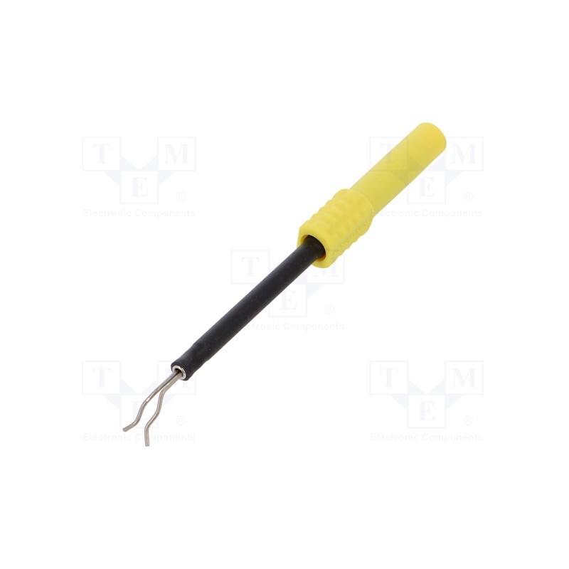 1 pcs x SCHu00dcTZINGER - ZPK 8066 NI / GE - Probe tip, 1A, yellow, Socket size: 4mm, Plating: nickel plated