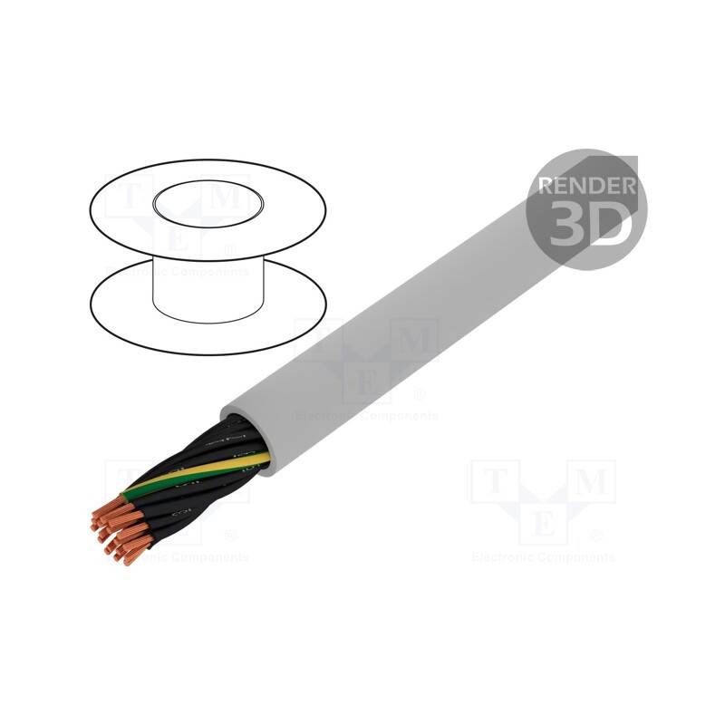 1 m x HELUKABEL - 23370 - Wire, JZ-500-PUR, 18G1.5mm2, unshielded, 300V,500V, Cu, stranded