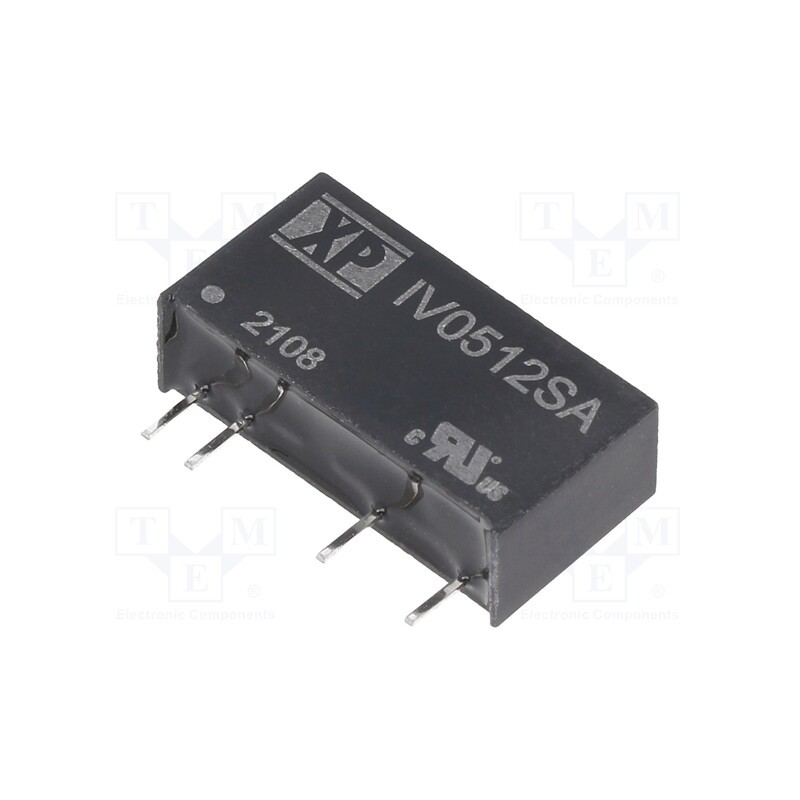 1 pcs x XP POWER - IV0512SA - Converter: DC/DC, 1W, Uin: 5V, Uout: 12VDC, Iout: 84mA, SIP, 80kHz, THT