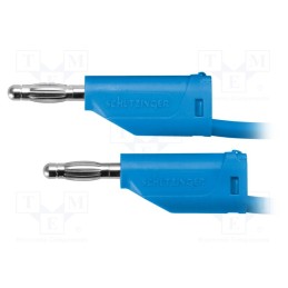 1 pcs x SCHu00dcTZINGER - MFK 15 / 1 / 150 / BL - Test lead, 70VDC, 33VAC, 16A, banana plug 4mm,both sides, blue