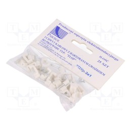 1 pcg x PAWBOL - H.7011A -25 -AS - Holder, white, for flat cable,YDYp 3x1, 25pcs, with a nail