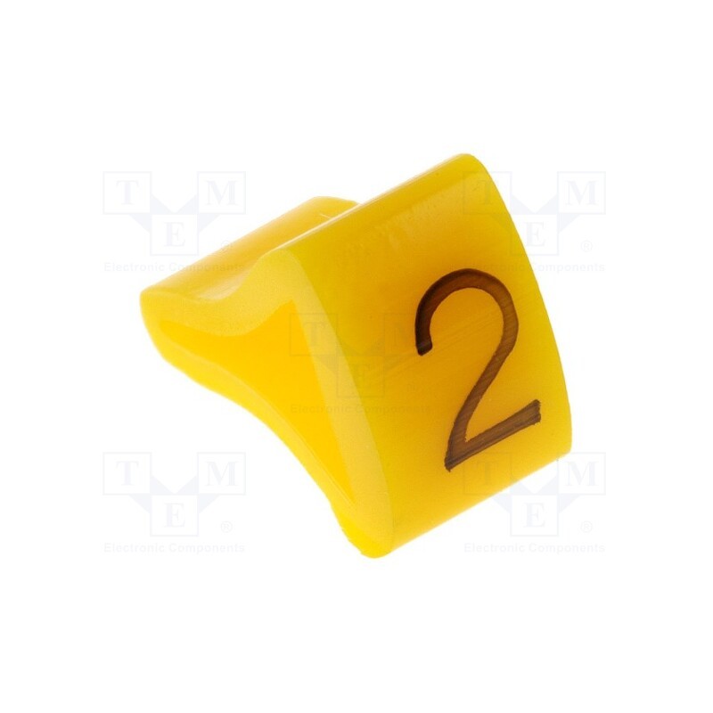 1 pcg x KURANT - MZ-5/2 -AS - Markers, Marking: 2, 15÷20mm, H: 25mm, A: 16mm, -30÷100°C, leaded