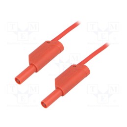 1 pcs x SCHu00dcTZINGER - VSFK 5000 / 1 / 50 / RT - Test lead, 16A, banana plug 4mm,both sides, Len: 0.5m, red