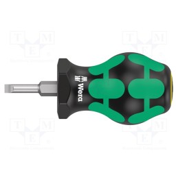 1 pcs x WERA - 5008841001 - Screwdriver, slot, 4,0x0,8mm, STUBBY, Blade length: 24.5mm