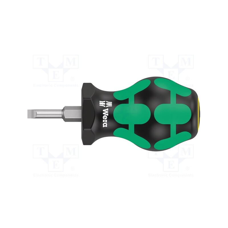 1 pcs x WERA - 5008841001 - Screwdriver, slot, 4,0x0,8mm, STUBBY, Blade length: 24.5mm