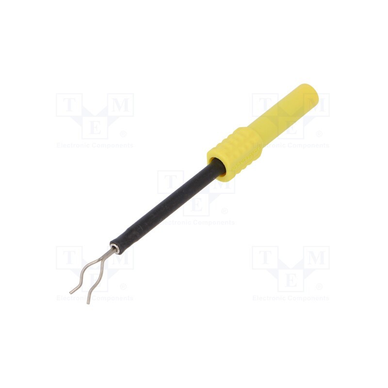 1 pcs x SCHu00dcTZINGER - ZPK 8188 NI / GE - Probe tip, 1A, yellow, Socket size: 4mm, Plating: nickel plated