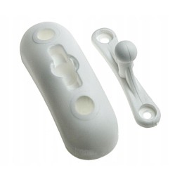 Oval latch, white, locks the door open