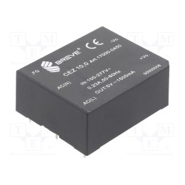 1 pcs x BREVE TUFVASSONS - 17000-0450 - Converter: AC/DC, 10W, 85÷265VAC, Usup: 120÷380VDC, Uout: 5VDC