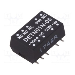 1 pcs x MEAN WELL - DETN01N-05 - Converter: DC/DC, 1W, Uin: 21.6÷26.4V, Uout: 5VDC, Uout2: -5VDC, SMD