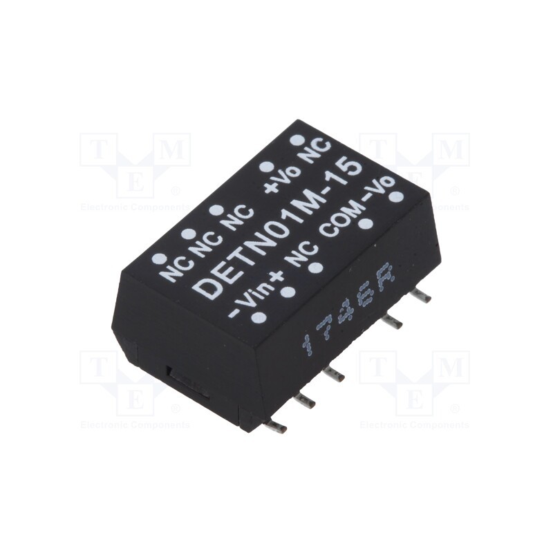 1 pcs x MEAN WELL - DETN01M-15 - Converter: DC/DC, 1W, Uin: 10.8÷13.2V, Uout: 15VDC, Uout2: -15VDC