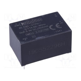 1 pcs x AIMTEC - AMEL2-3.3S277NZ - Converter: AC/DC, 2W, 85÷305VAC, Usup: 120÷430VDC, Uout: 3.3VDC