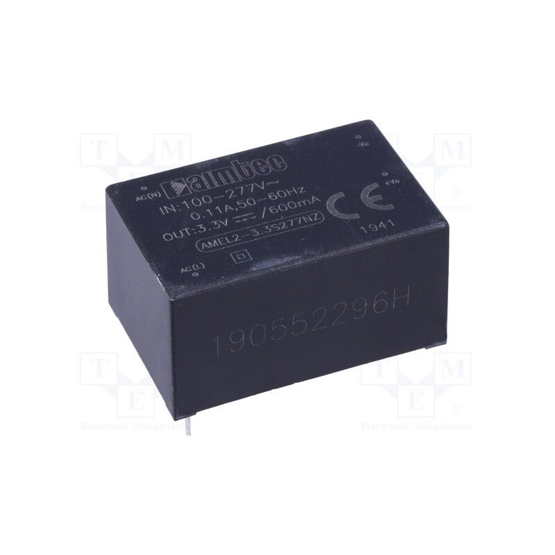 1 pcs x AIMTEC - AMEL2-3.3S277NZ - Converter: AC/DC, 2W, 85÷305VAC, Usup: 120÷430VDC, Uout: 3.3VDC