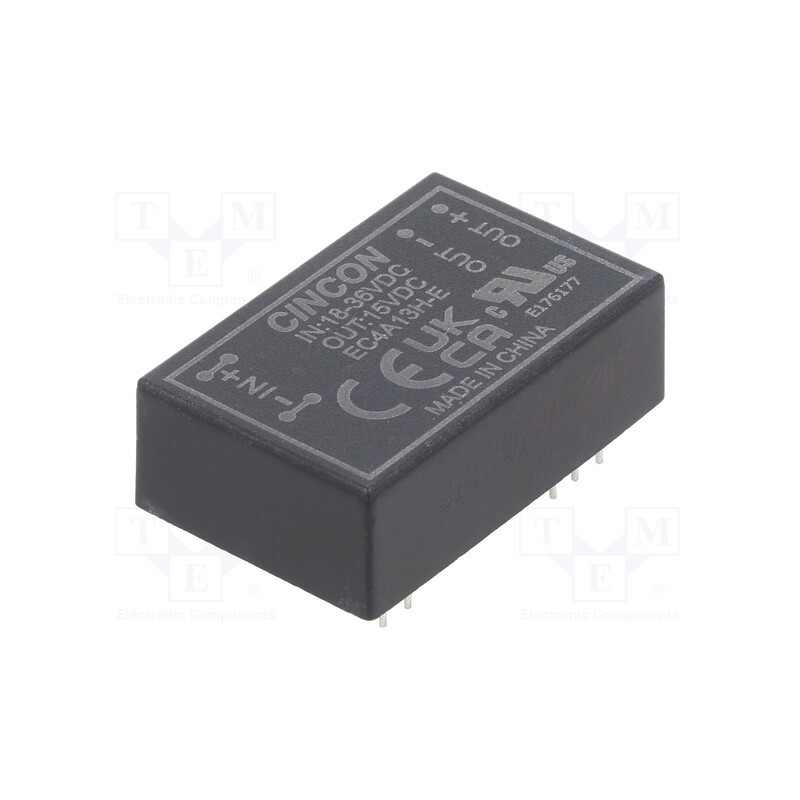 1 pcs x CINCON - EC4A13H-E - Converter: DC/DC, 5/6W, Uin: 18÷36V, Uout: 15VDC, Iout: 400mA, DIP24