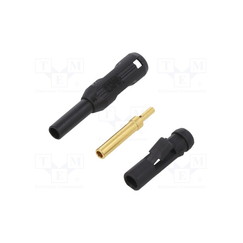 1 pcs x STu00c4UBLI - 65.3349-21 - Socket, 2mm banana, 38.2mm, black, soldered,crimped, insulated