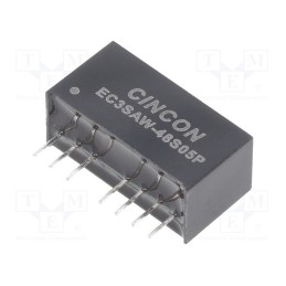 1 pcs x CINCON - EC3SAW-48S05P - Converter: DC/DC, 3W, Uin: 18÷75V, Uout: 5VDC, Iout: 0÷600mA, SIP8