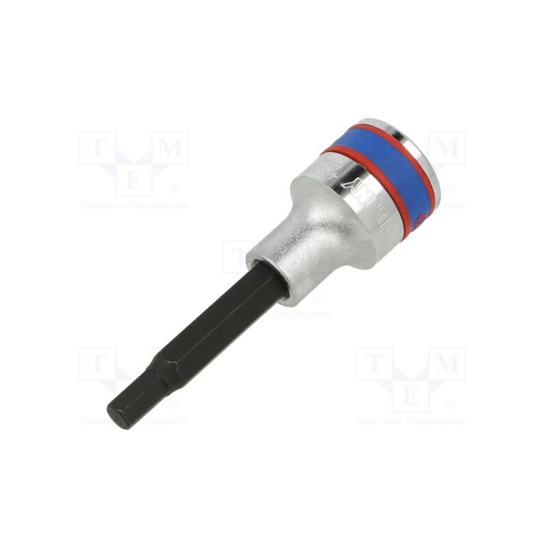 1 pcs x KING TONY - 403506 - Socket, hex key,socket spanner, HEX 6mm, 1/2', 80mm