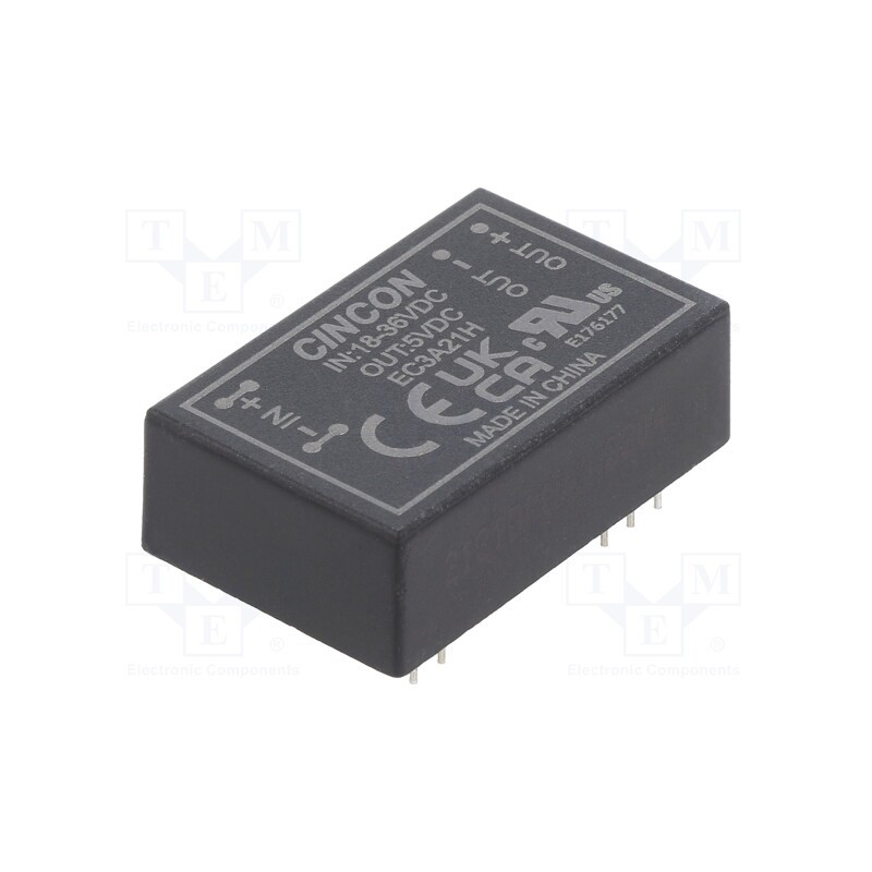 1 pcs x CINCON - EC3A21H - Converter: DC/DC, 3W, Uin: 18÷36V, Uout: 5VDC, Iout: 600mA, DIP24
