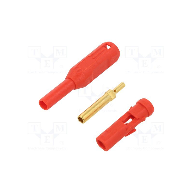 1 pcs x STu00c4UBLI - 65.3349-22 - Socket, 2mm banana, 38.2mm, red, soldered,crimped, insulated