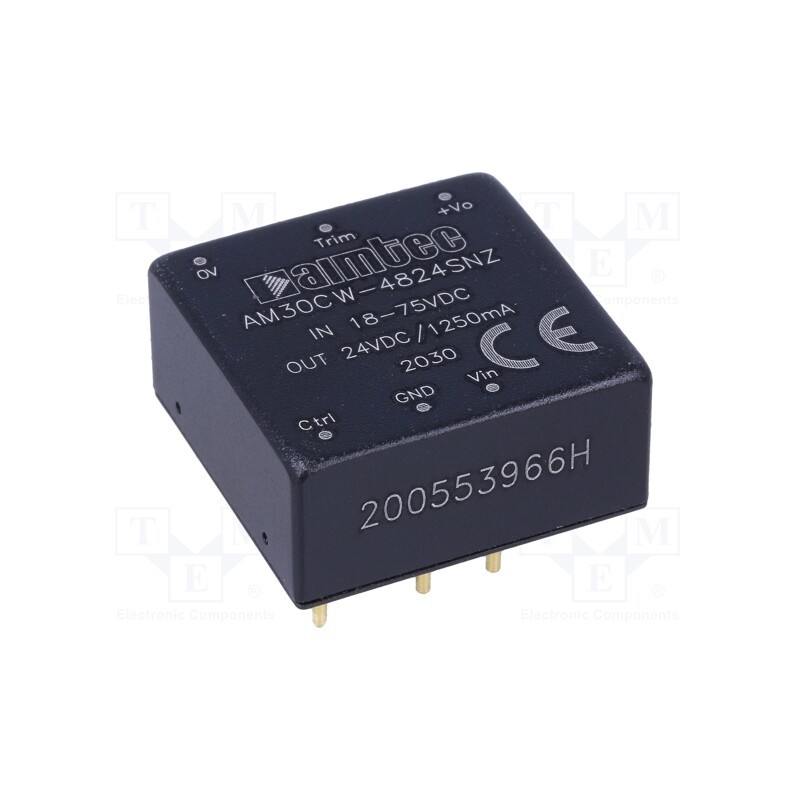 1 pcs x AIMTEC - AM30CW-4824SNZ - Converter: DC/DC, 30W, Uin: 18÷75V, Uout: 24VDC, Iout: 1.25A, 1'x1'