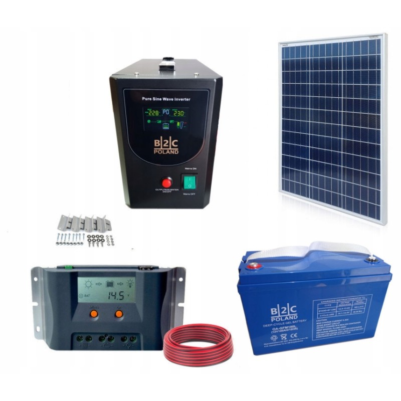 Solar kit off grid power plant 800w gel 100ah
