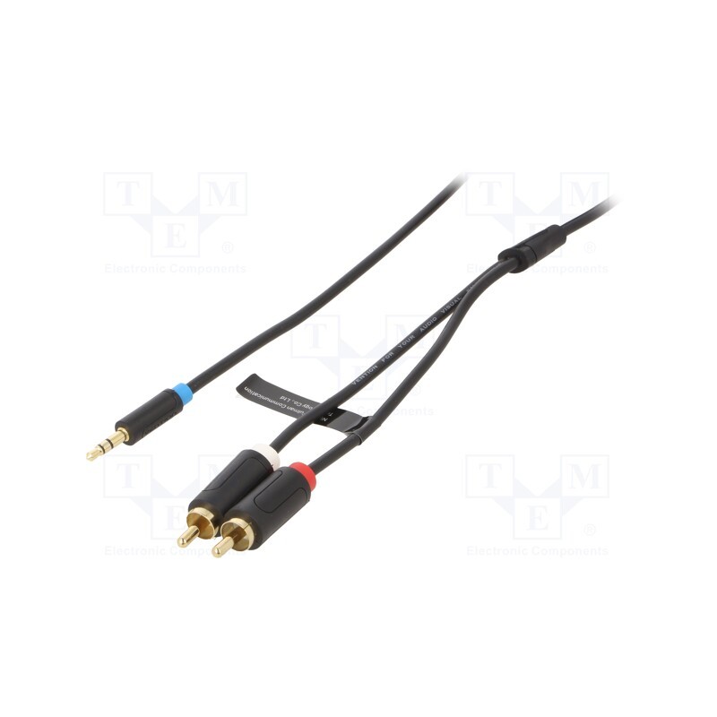 1 pcs x VENTION - BCLBH - Cable, Jack 3.5mm plug,RCA plug x2, 2m, Plating: gold-plated
