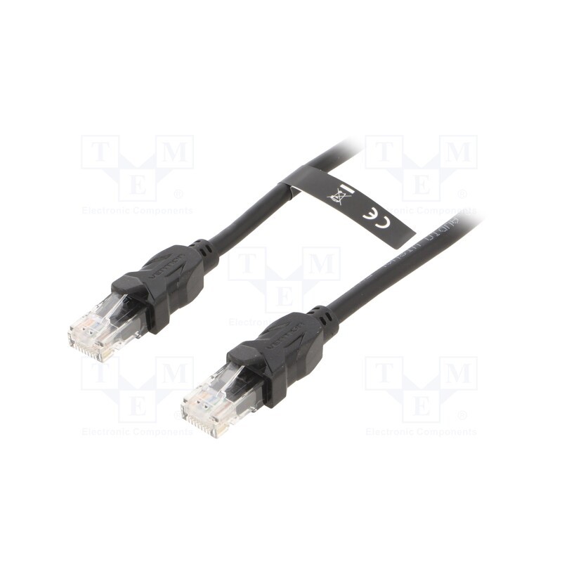 1 pcs x VENTION - IBBBK - Patch cord, U/UTP, 6, Cu, PVC, black, 8m, RJ45 plug,both sides